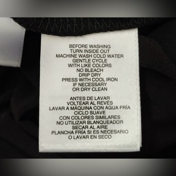 ANNE KLEIN 🍒SZ 2 XS🍒BLACK ZIP FRONT DRESS TABBED SLEEVES TIE WAIST GOLD ACCENT - Picture 15 of 16